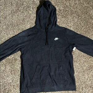 Nike Black Sweater with Classic Hood and Ribbed Cuffs